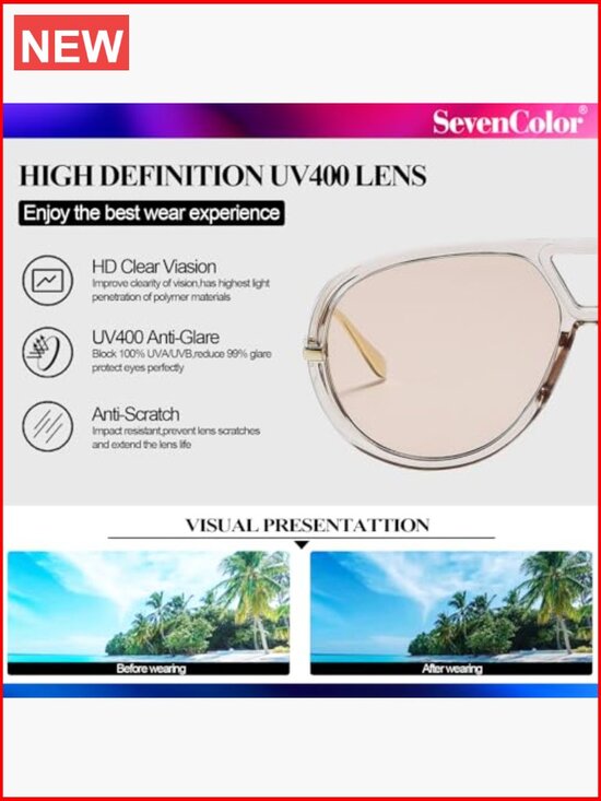 Oversized Aviator Sunglasses Retro Big Round Shield Sun Glasses Vintage main image 4